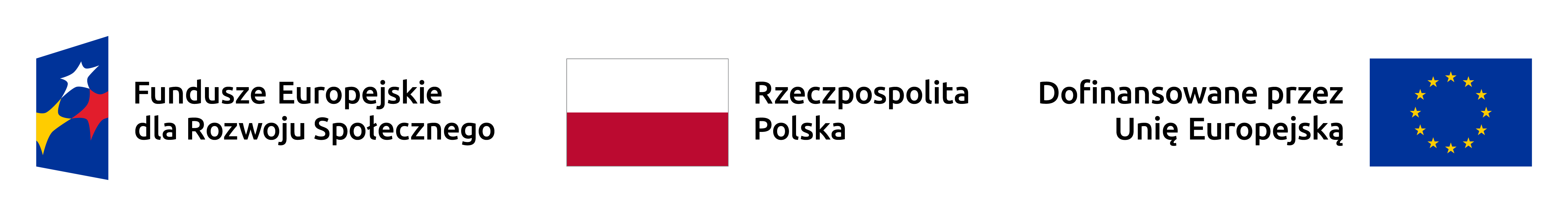 logotyp - Fundusze Europejskie dla Rozwoju Społecznego, Rzeczpospolita Polska, Dofinansowane przez Unię Europejską